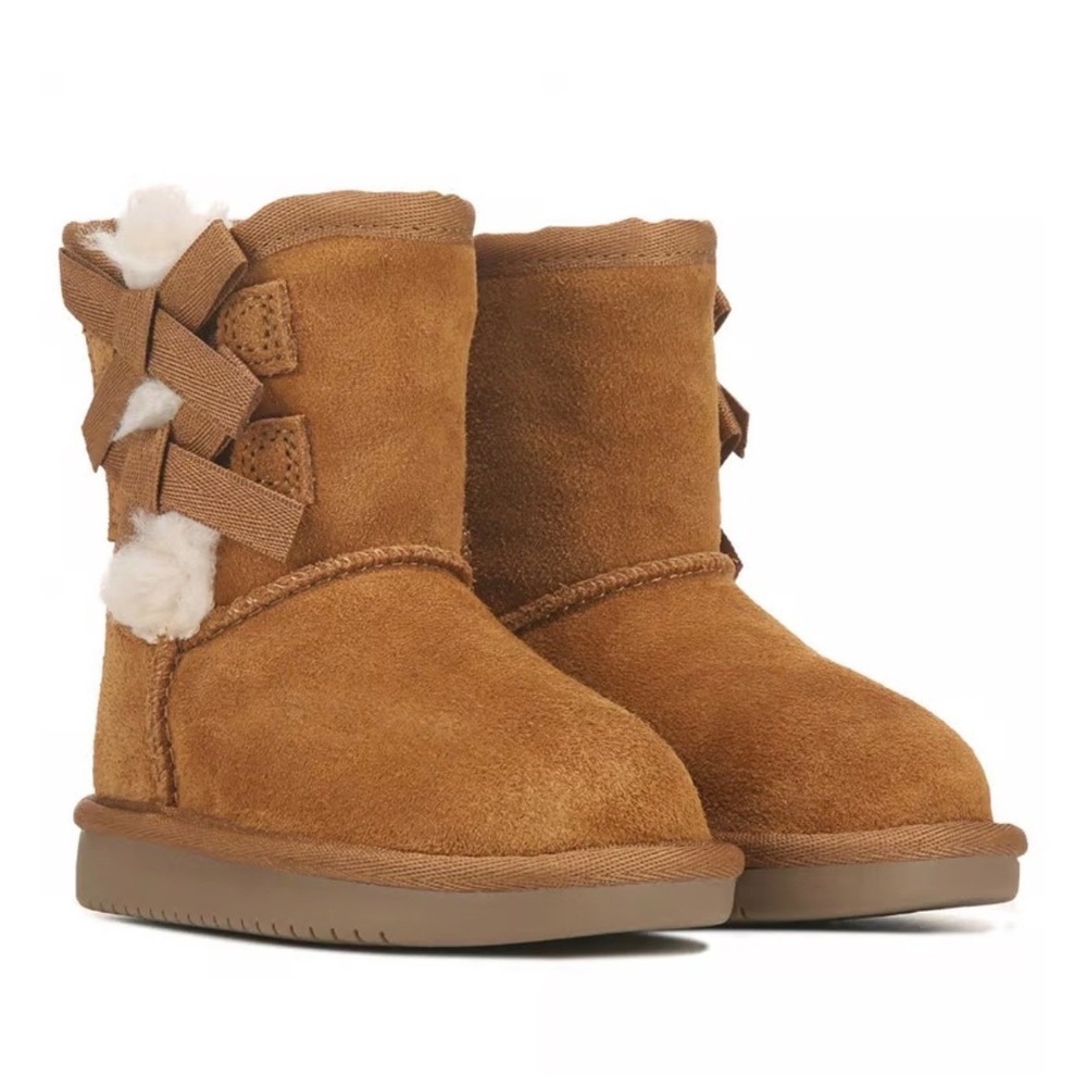 Koolaburra by UGG Victoria Chestnut Suede‎ Bow Boots Kids Size 11